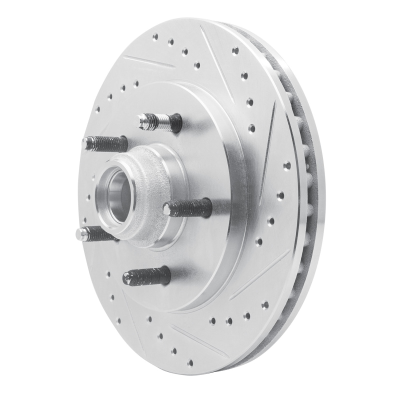 Ford Expedition Brake Rotor (1) - Front Right - R1 Concepts - Drilled & Slotted - Silver - `99-`04